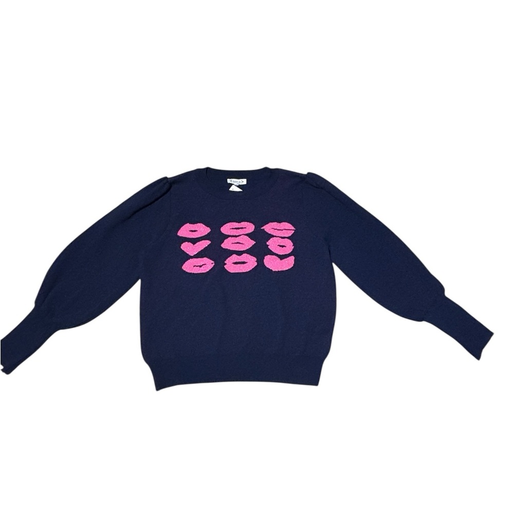 Nanette Lepore Blue and Pink Crew Neck Sweater